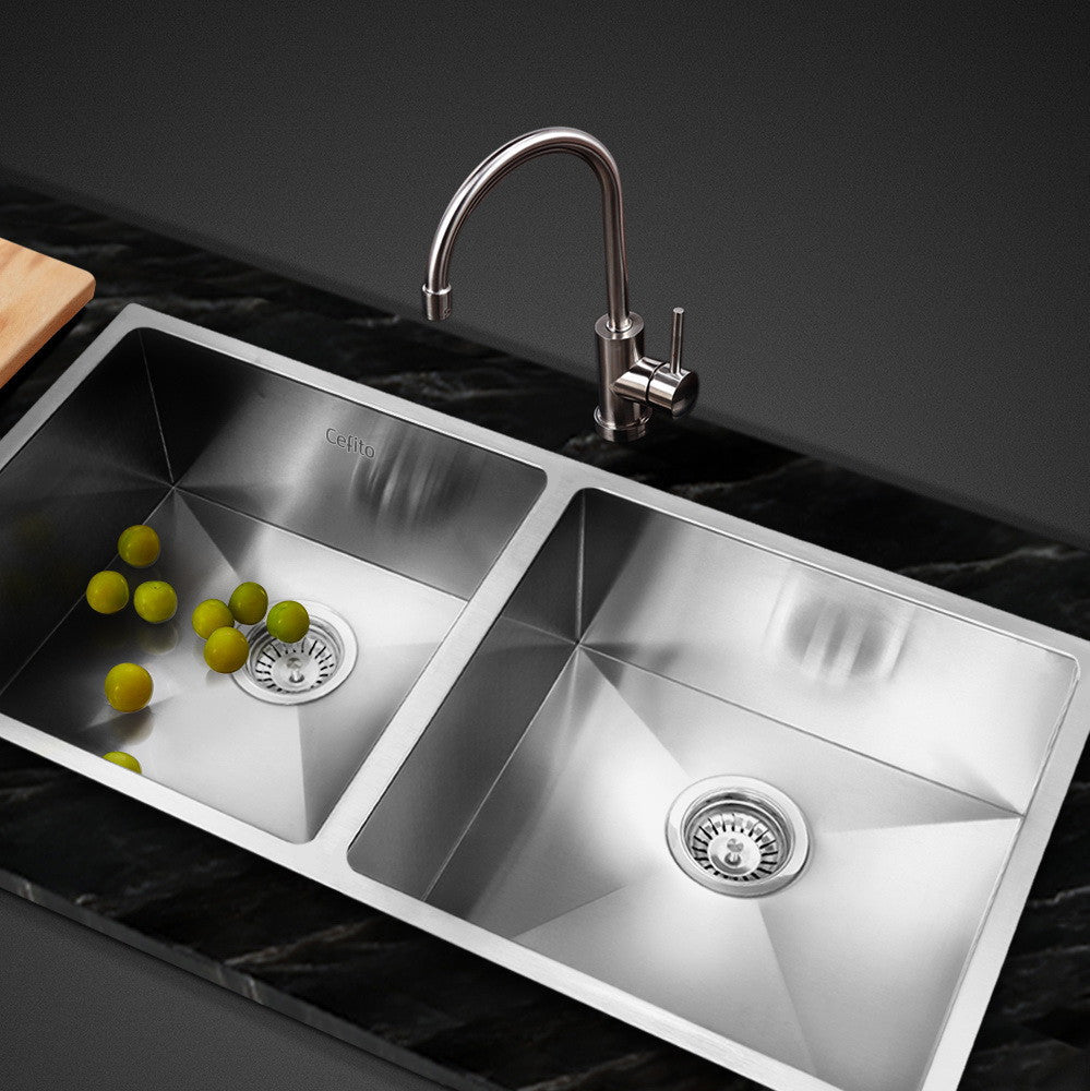 KBS-SINK-8644-R010 Satin Silver Rectangular with R10 Rounded Corners Drop-in, Flush Mount, Under-mount Kitchen Sink