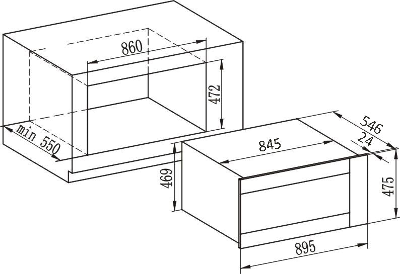 CY-S0909BL Black Glass Black Built In Oven