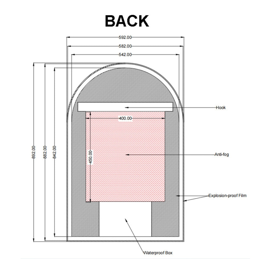 MS-AR6090B-GU Brushed Gunmetal Grey Arched Wall Mounted Mirror