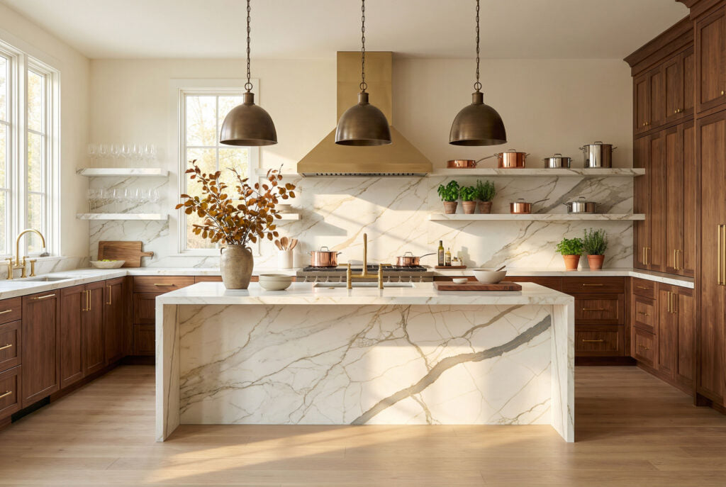 1003 ZERO SILICA White with grey and gold veins Rectangular Engineered Stone