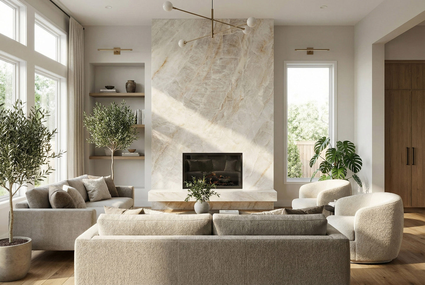 Taj Mahal Natural Stone Creamy White with Brown Taupe Veining Rectangular Natural Stone