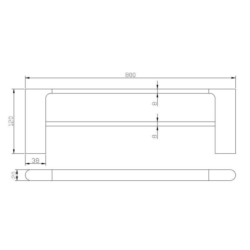 GM8002.8.TR VOG Series Gun Metal Double Towel Rail