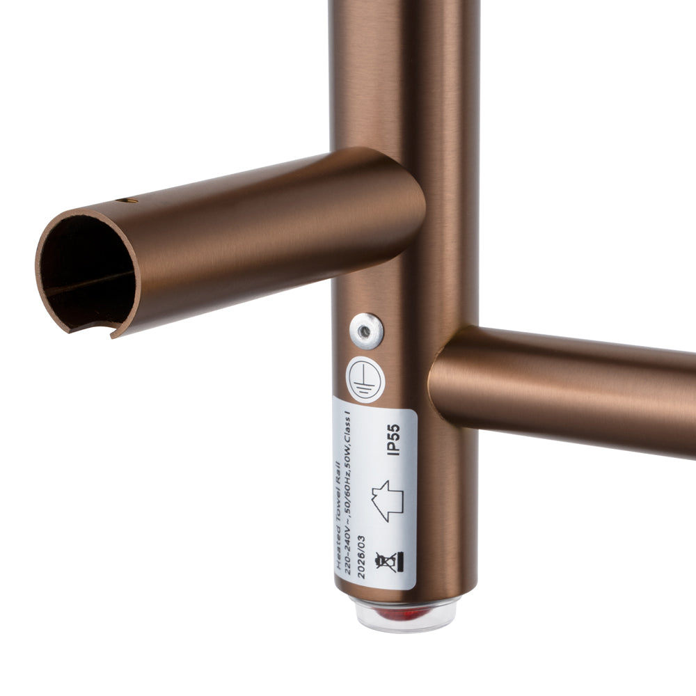 BUCP04.R.HTR Brushed Copper Round Heated Towel Rack