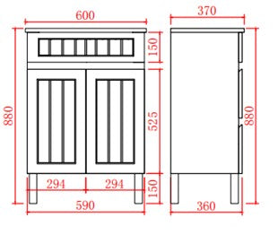 AC63L-MW Acacia Matte White Free Standing Vanity