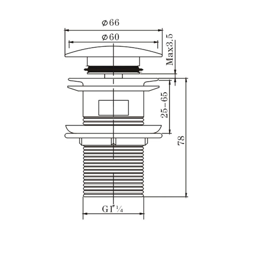 BU003.PUW Brushed Nickel Pop Up Waste