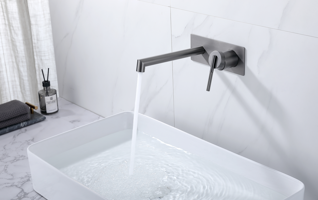 BU0243.BM CADDENCE Brushed Nickel Nickel Round Wall Mounted Wall Mixer