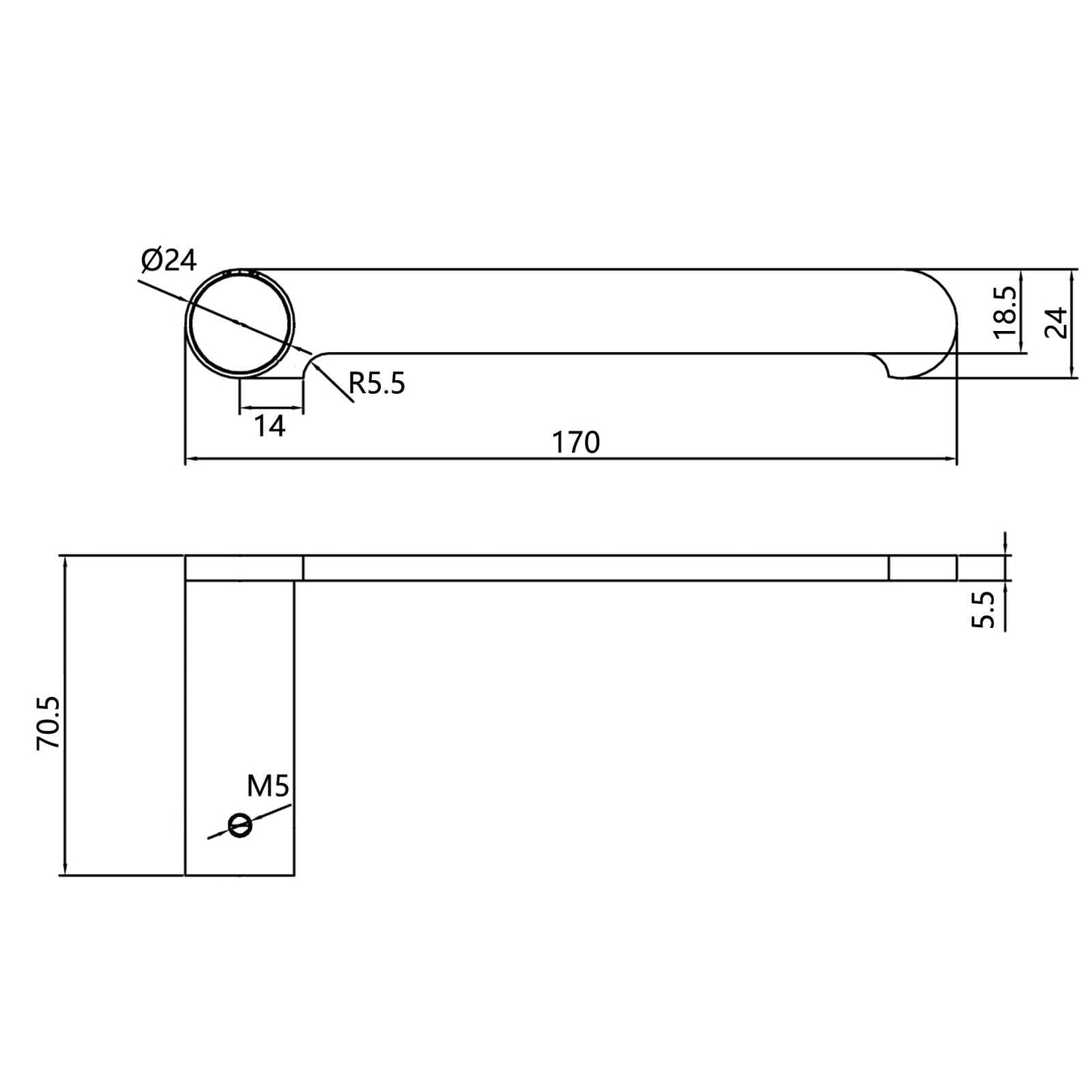 BU6513.TR RUSHY Brushed Nickel Nickel Wall Mounted Toilet Paper Holder