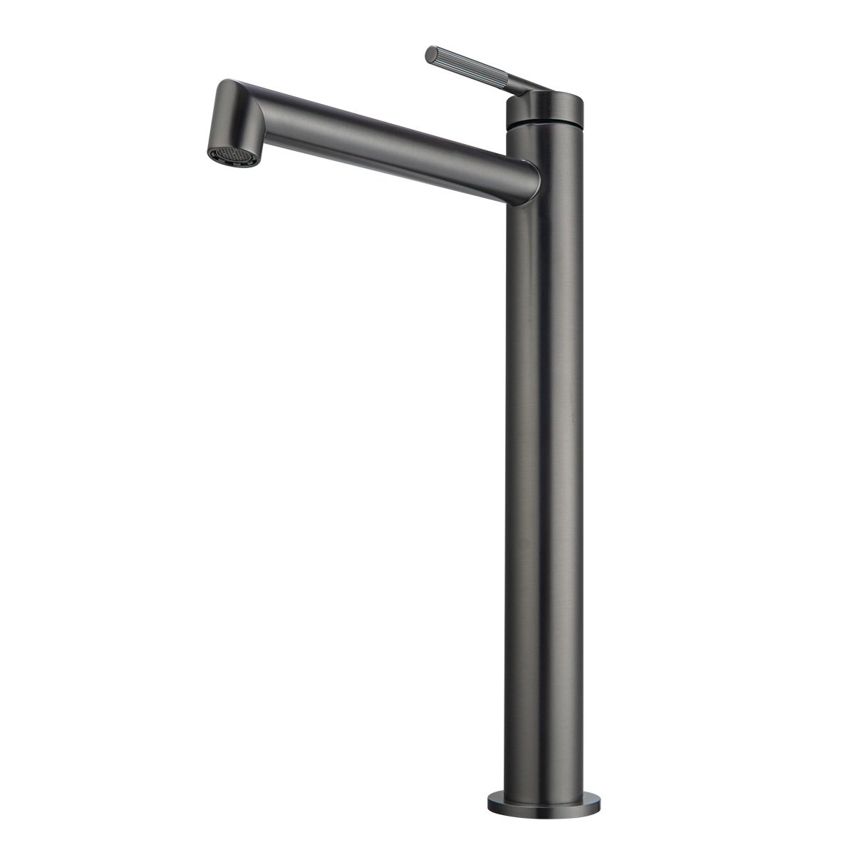 BUGM0241.BM CADDENCE Brushed Gunmetal Grey Round Counter-top Tall Basin Mixer