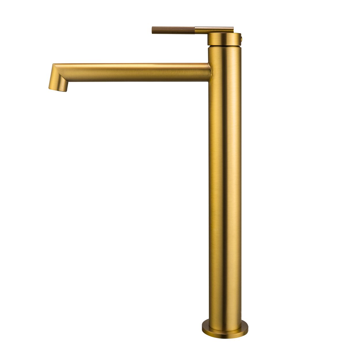 BUYG0241.BM CADDENCE Brushed Gold Round Counter-mounted Tall Basin Mixer