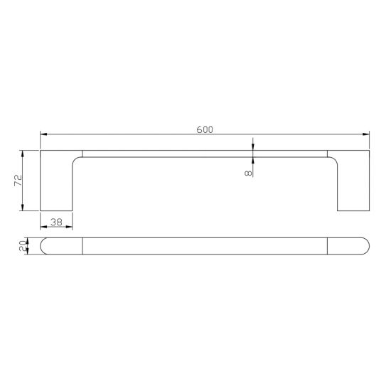 BUYG8001.TR VOG Brushed Yellow Gold Wall Mounted Towel Rail