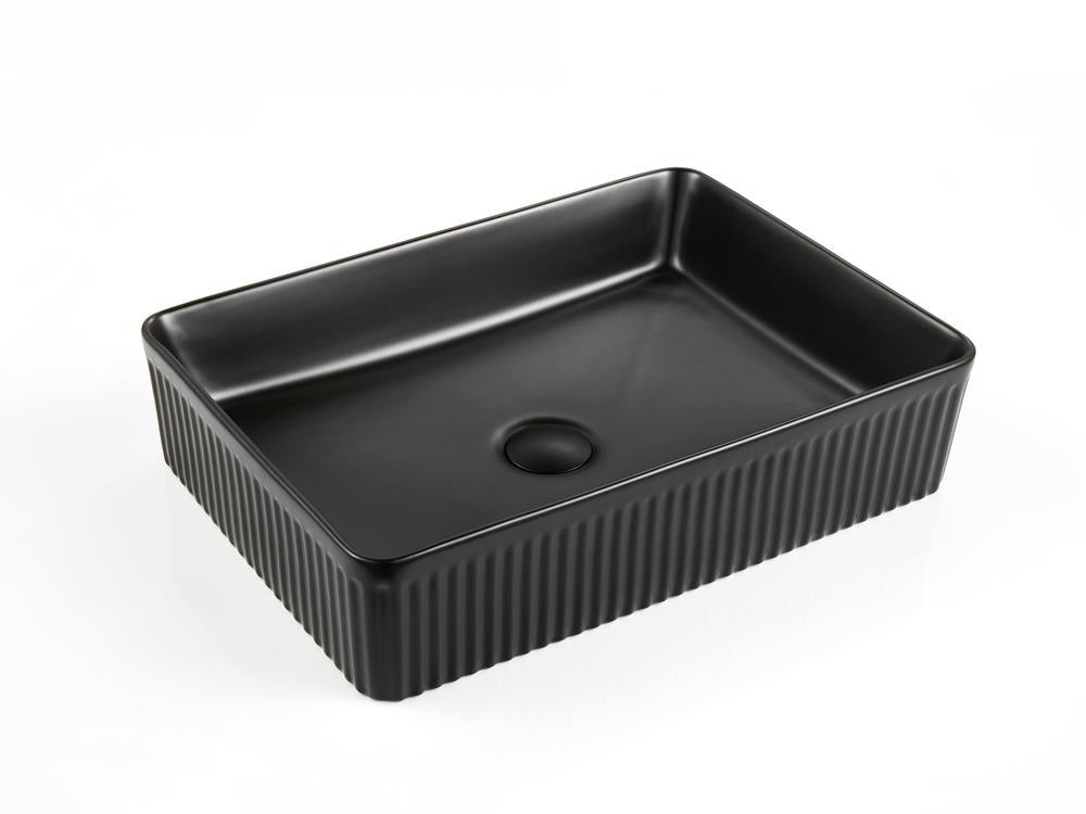 CA5038-MB Cascade Matte Black Rectangular Above Counter Basin