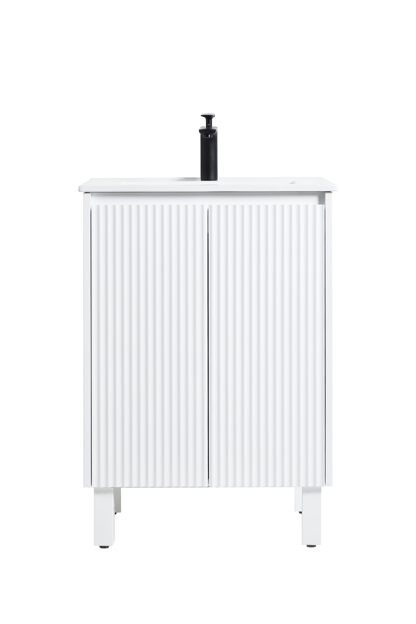 CB64L-MW Brighton Matte White Rectangular Free Standing Vanity