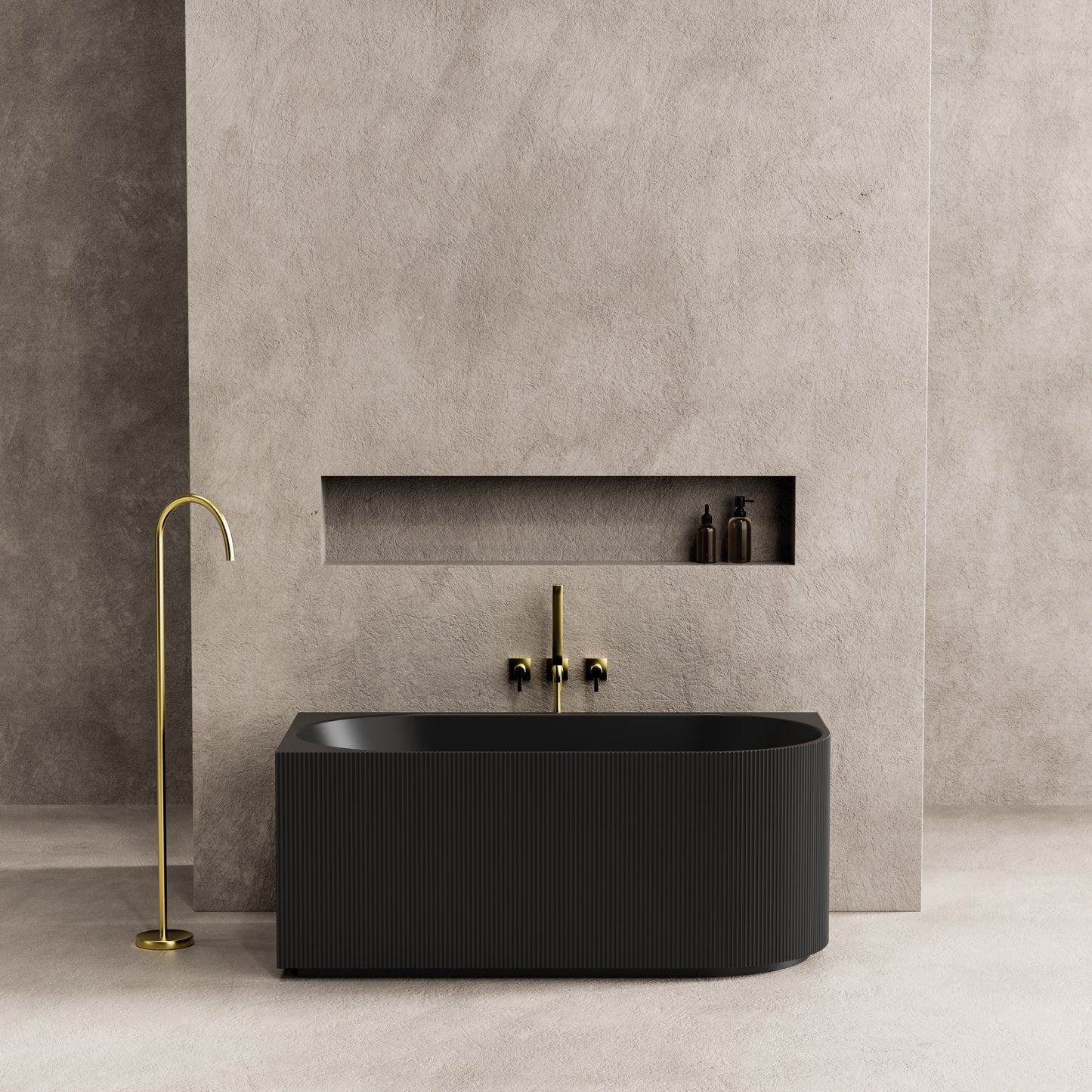 CGV1500L-MB Capri Matte Black Oval Free Standing Bathtub