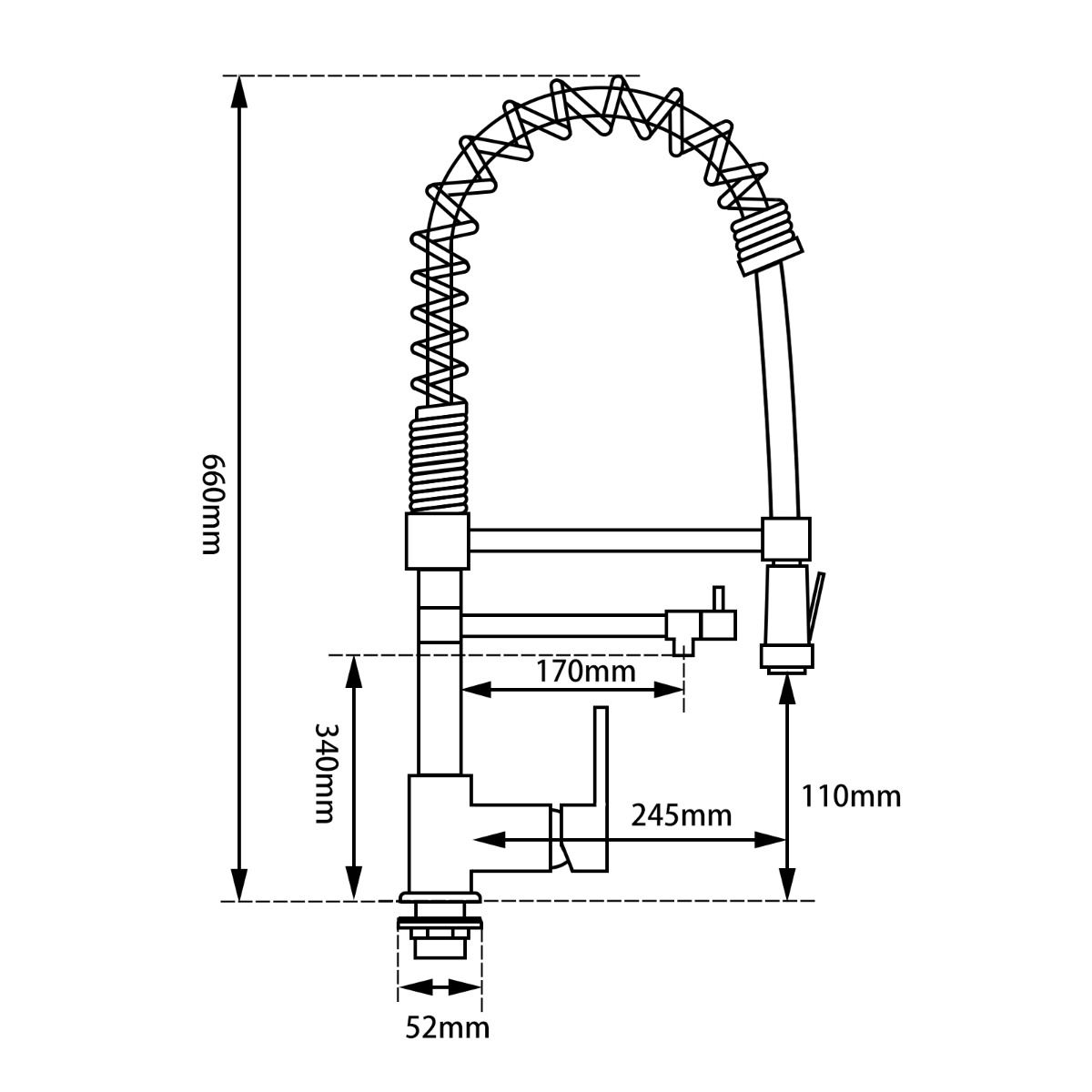 CH1009.KM Chrome, Polished Chrome Kitchen Mixer