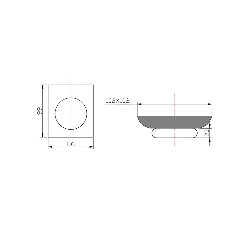 CH8006.TR Chrome, Polished Chrome Wall Mounted Soap Dish