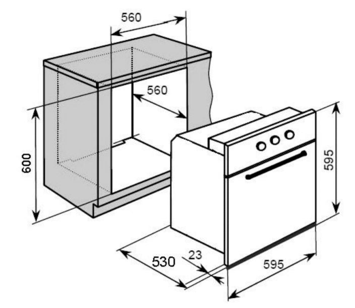 CY-S0605SS Brushed Silver Built In Oven