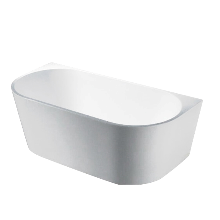 ELBT1700MW Matte White Oval Free Standing, Back to Wall Bathtub