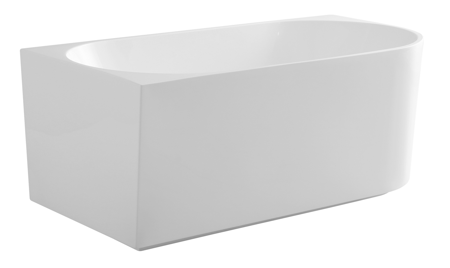 ELCBT1500L-MW Matte White Oval Free Standing, Back to Wall Bathtub