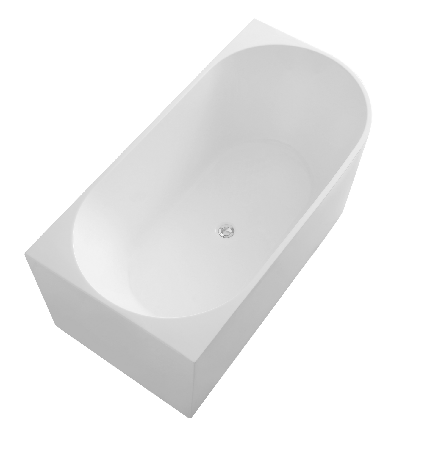 ELCBT1700L-NF Gloss White Oval Free Standing, Corner Bathtub