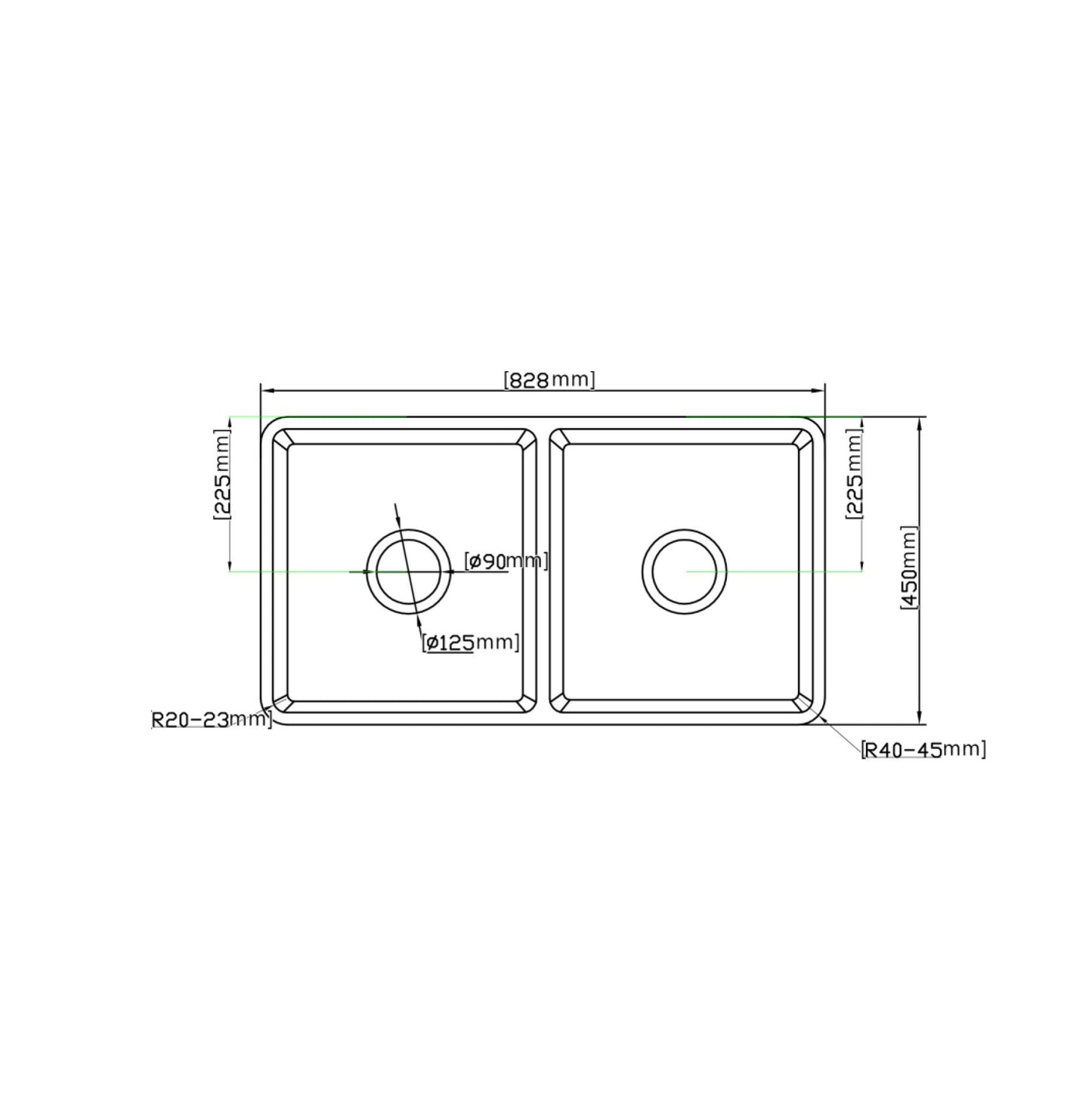 FCS828-D-MB Greenwich Matte Black Rectangular Farmhouse Sink