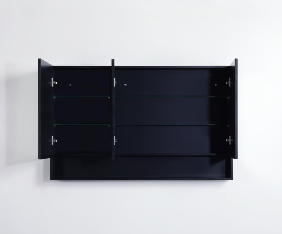 FMBSV1200 Fremantle Matte Black Rectangular Wall Mounted Shaving Cabinet