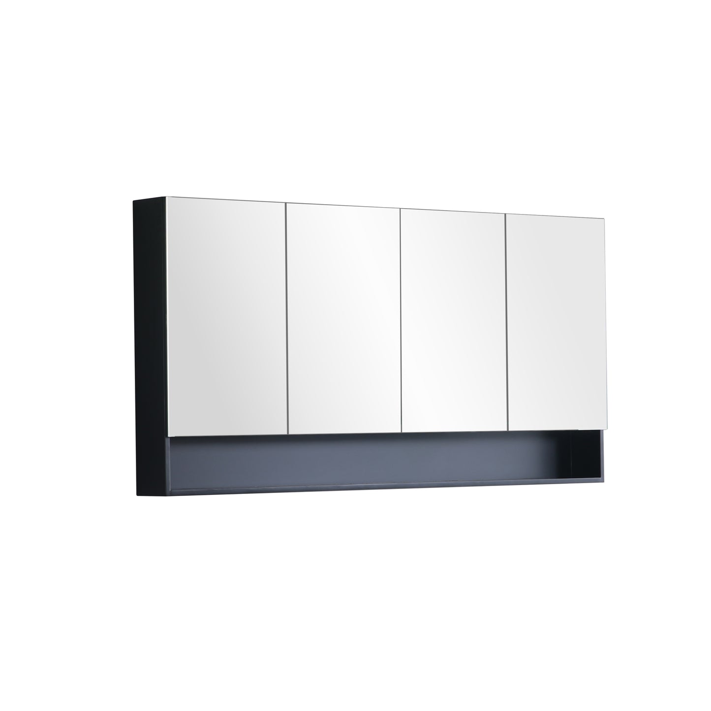 FMBSV1500 Fremantle Matte Black Rectangular Wall Mounted Shaving Cabinet