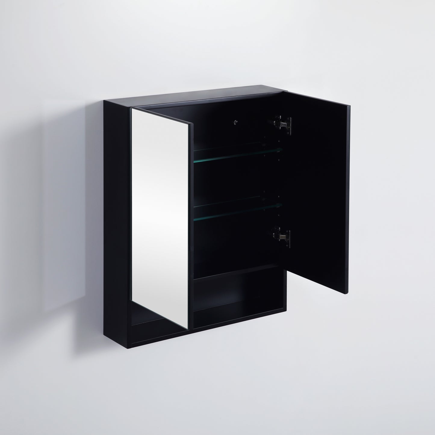 FMBSV600 Fremantle Matte Black Rectangular Wall Mounted Shaving Cabinet