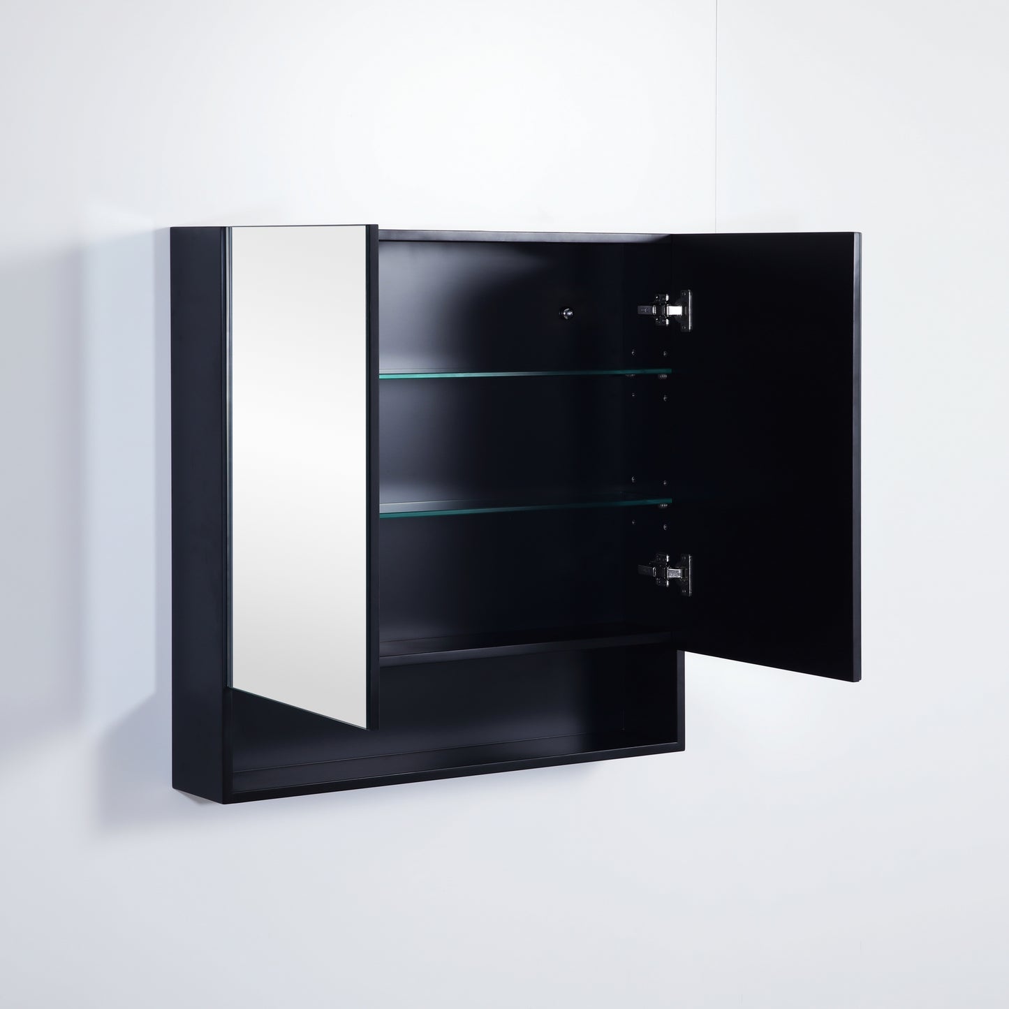 FMBSV750 Fremantle Matte Black Rectangular Wall Mounted Shaving Cabinet