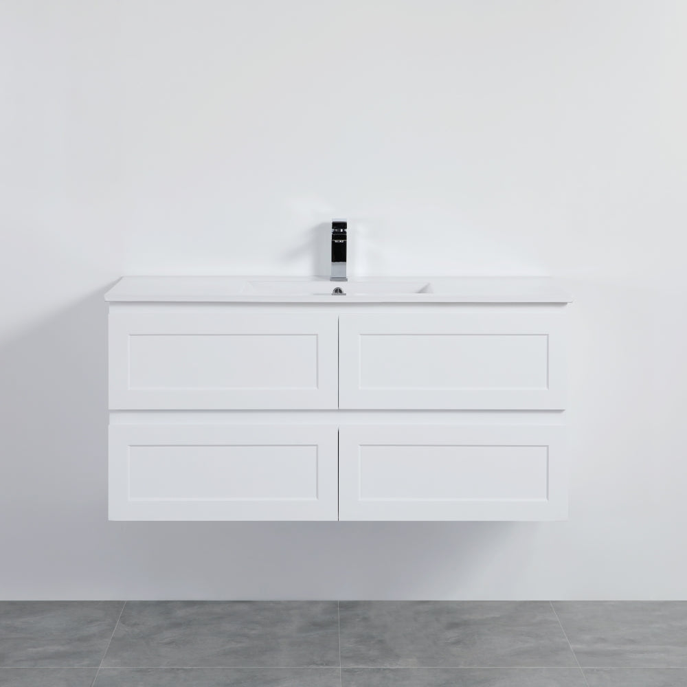 FMW1500WH Fremantle Matte White Rectangular Wall Mounted Vanity