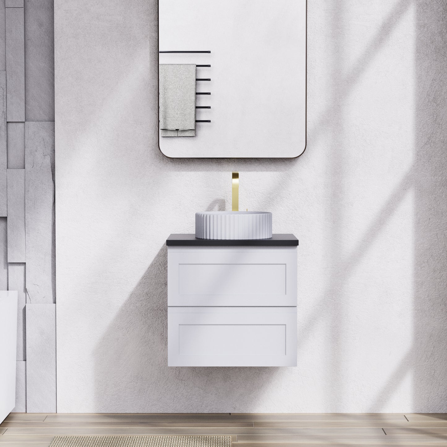 FMW600WH Fremantle Matte White Wall hung Vanity