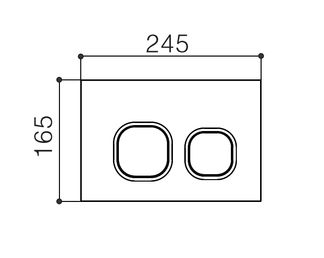 G3100003 Chrome, Polished Chrome Square Wall Mounted Push Plate