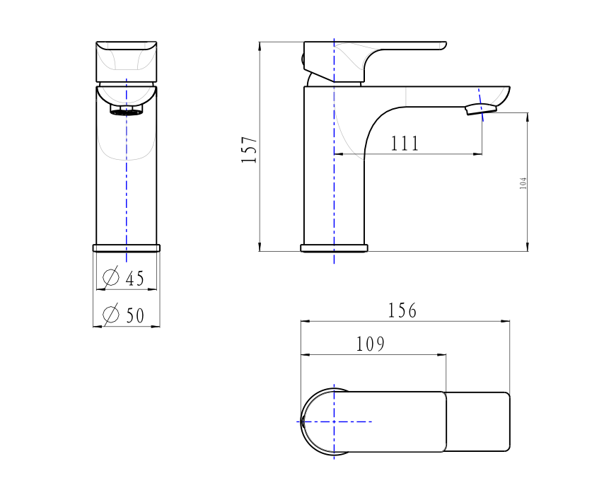 GM0131.BM VOG Matte Gunmetal Grey Round Counter-mounted Basin Mixer