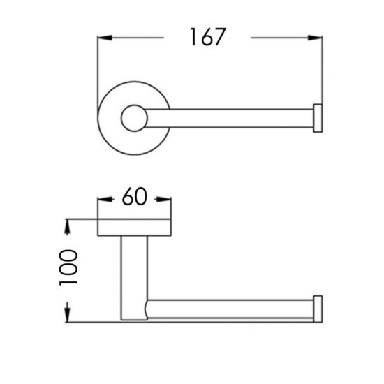 GM6611.TR LUCID PIN Matte Gun Metal Wall Mounted Toilet Paper Holder