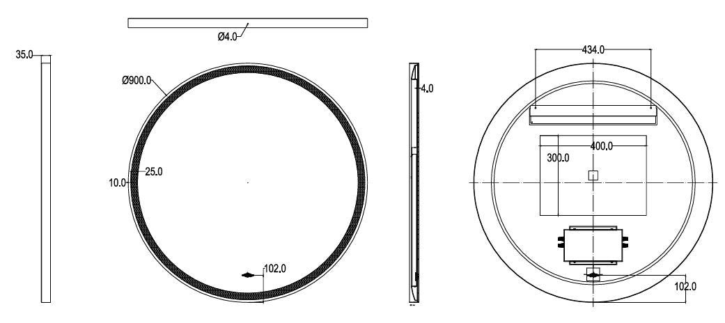 LFM900R-BN Luna Brushed Nickel Round Mirror