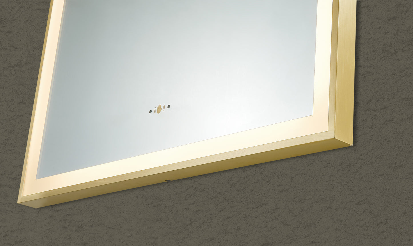 LFMAR6090-BG Aura Brushed Gold Rectangular Wall Mounted Mirror
