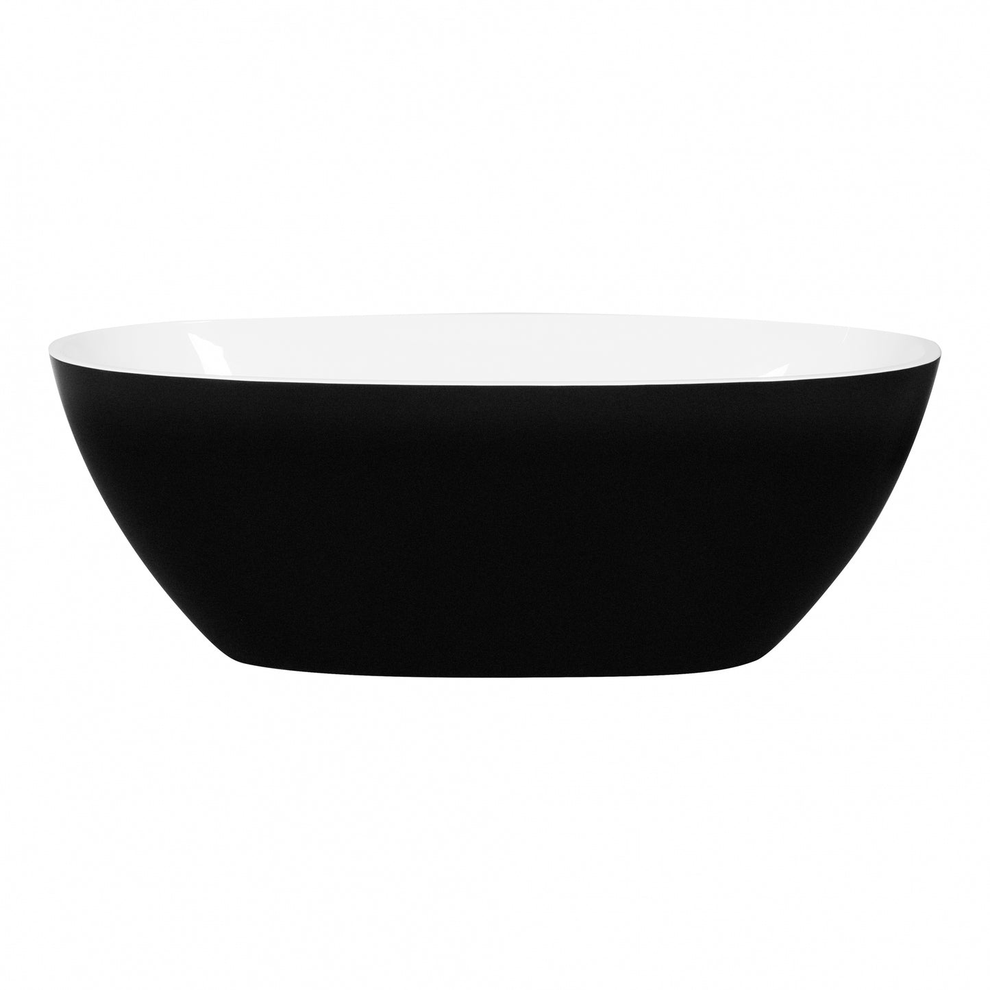 MBBT-5-1500 Stella Matte White and Black Oval Free Standing Bathtub