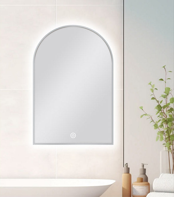 MS-AR6090B-N Brushed Nickel Arched Wall Mounted Mirror
