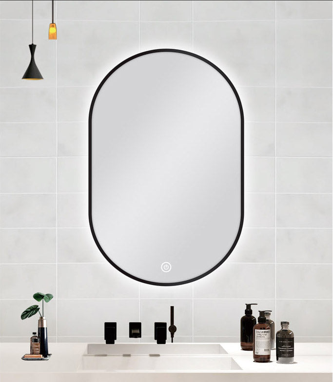 MS-RW6090B-B Matte Black Oval Mirror