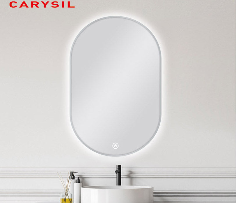 MS-RW6090B-GU Matte Gunmetal Grey Oval Wall Mounted Mirror