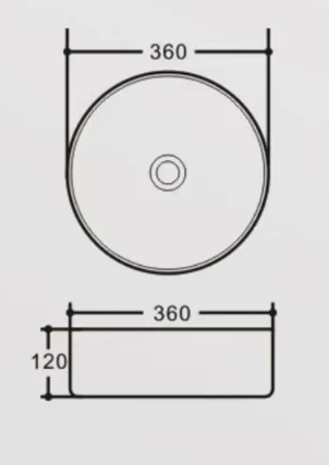 NAV-360MATTE Matte White Round Above Counter Basin