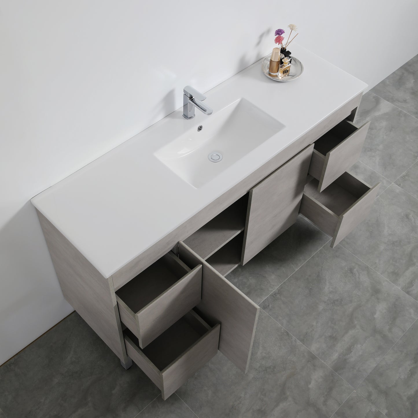 NC124LG Nova Concrete Grey Free Standing Vanity