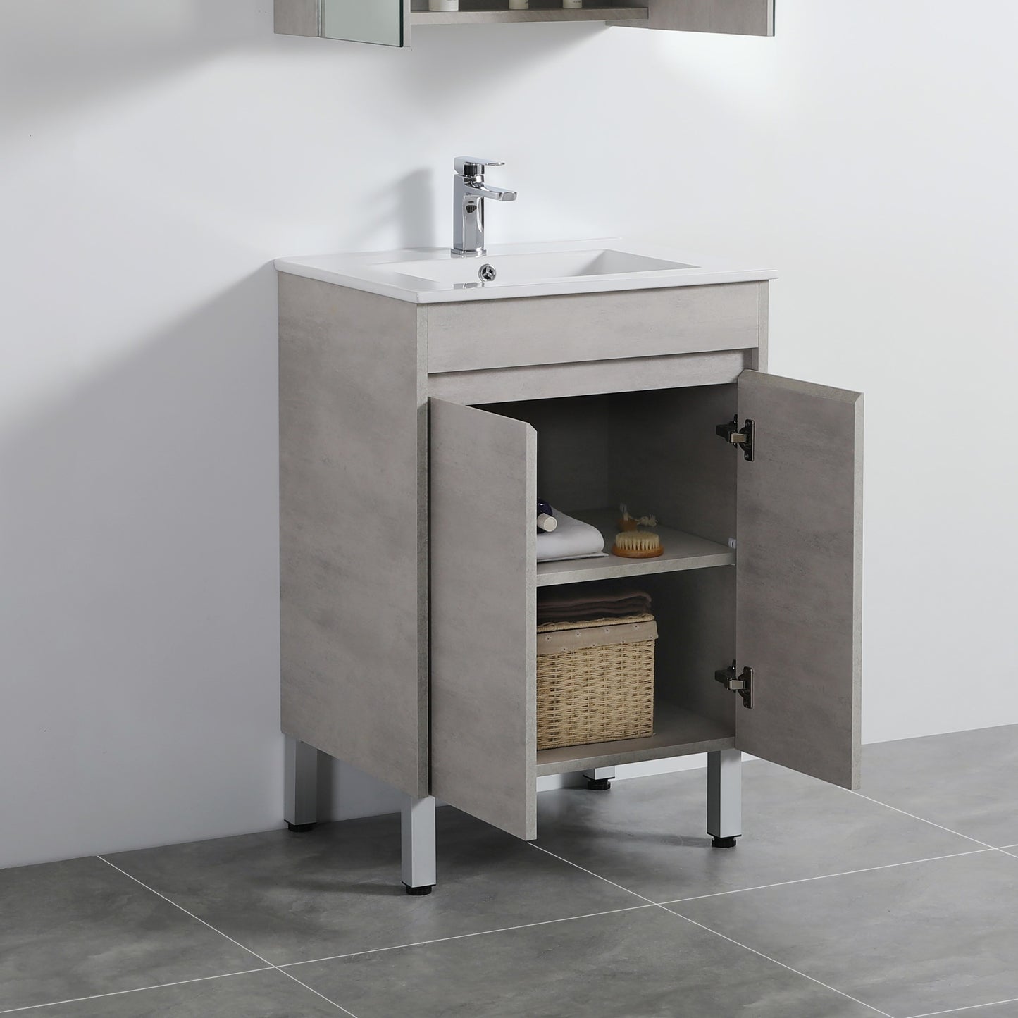 NC64LG Nova Concrete Grey Free Standing Vanity