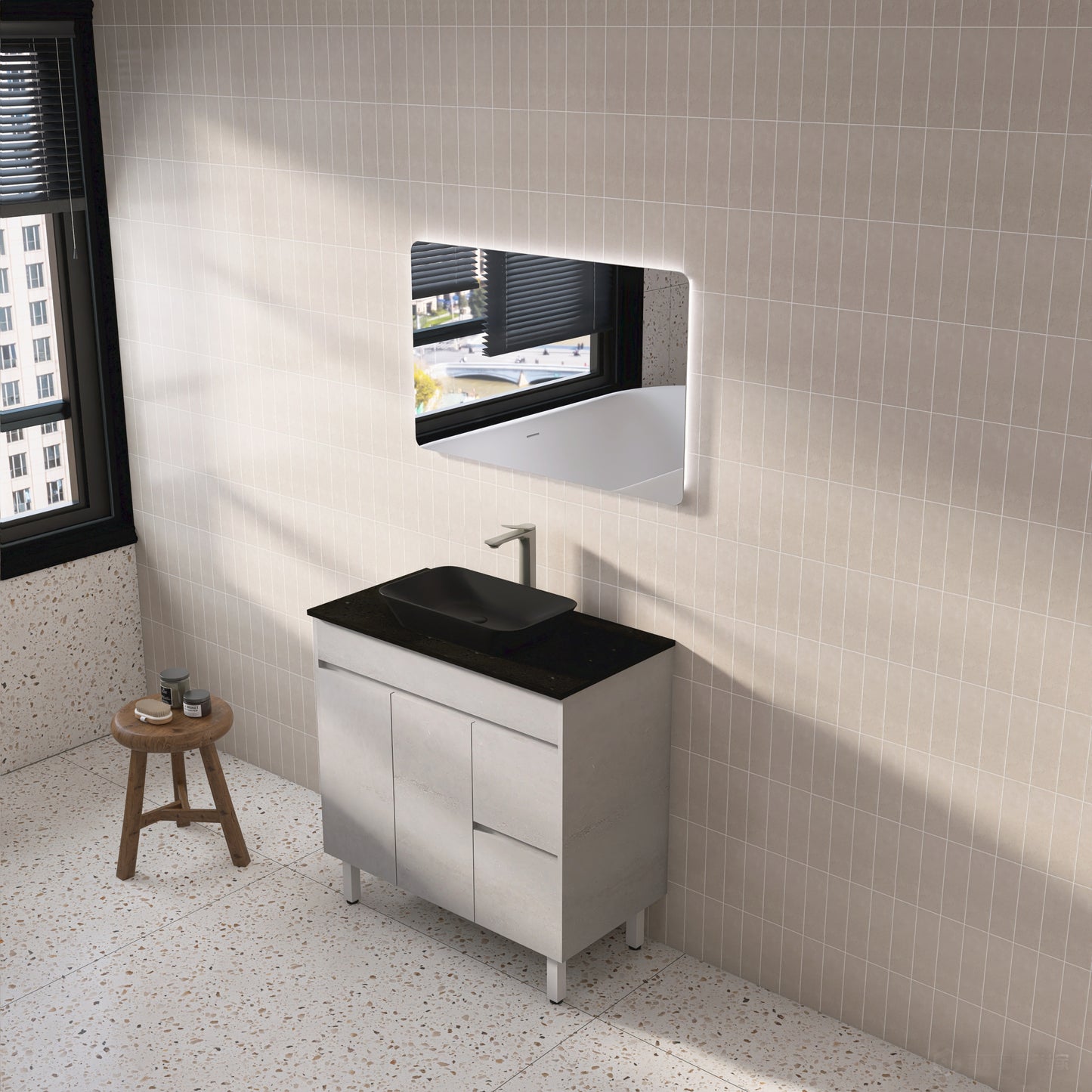 NC94RLG Nova Concrete Grey Free Standing Vanity