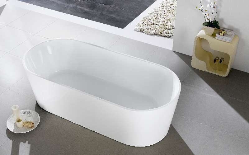 OBT1200-NF Gloss, Matte White Oval Free Standing Bathtub