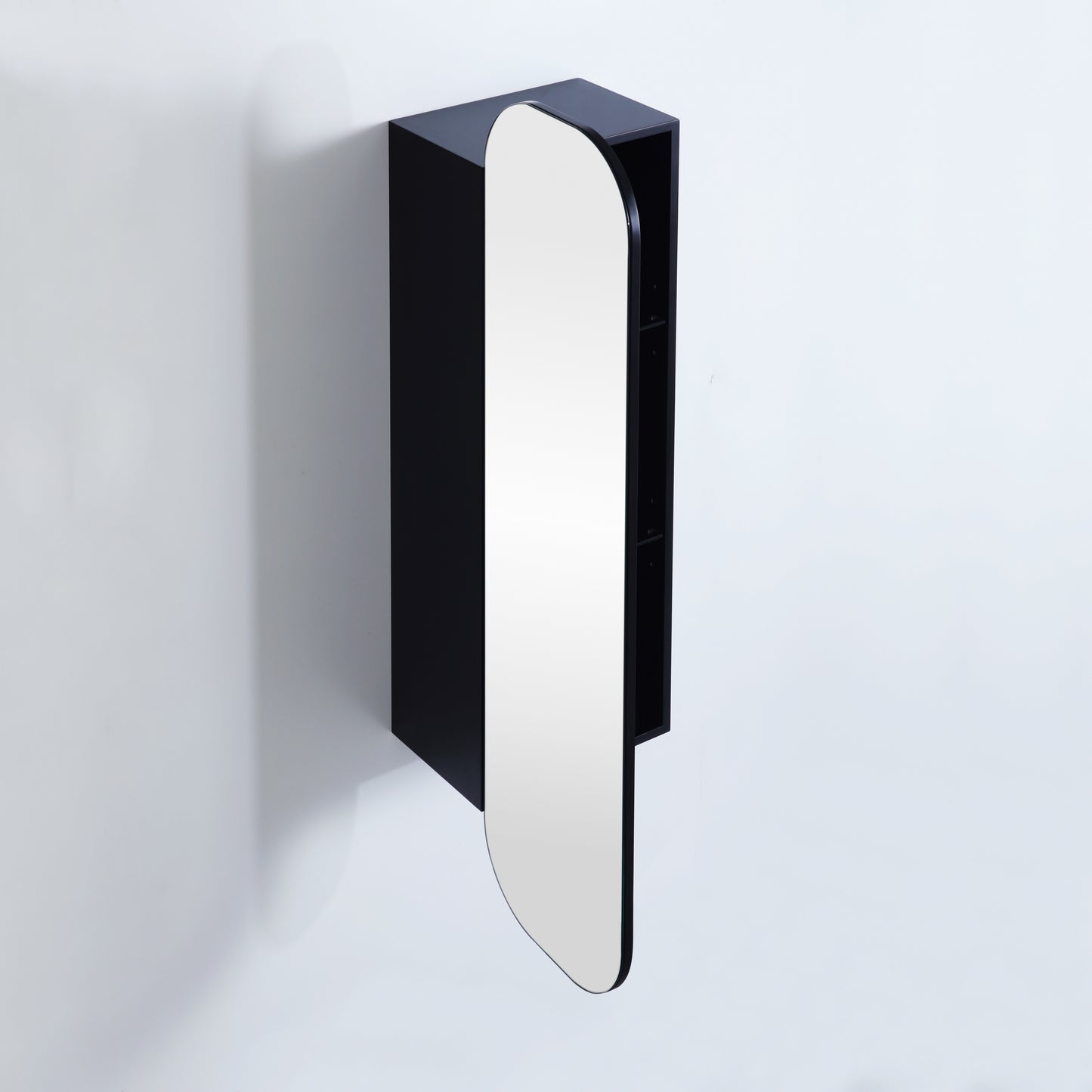 OSTB1500-MB Olivia Matte Black Rectangular Wall Mounted Tallboy