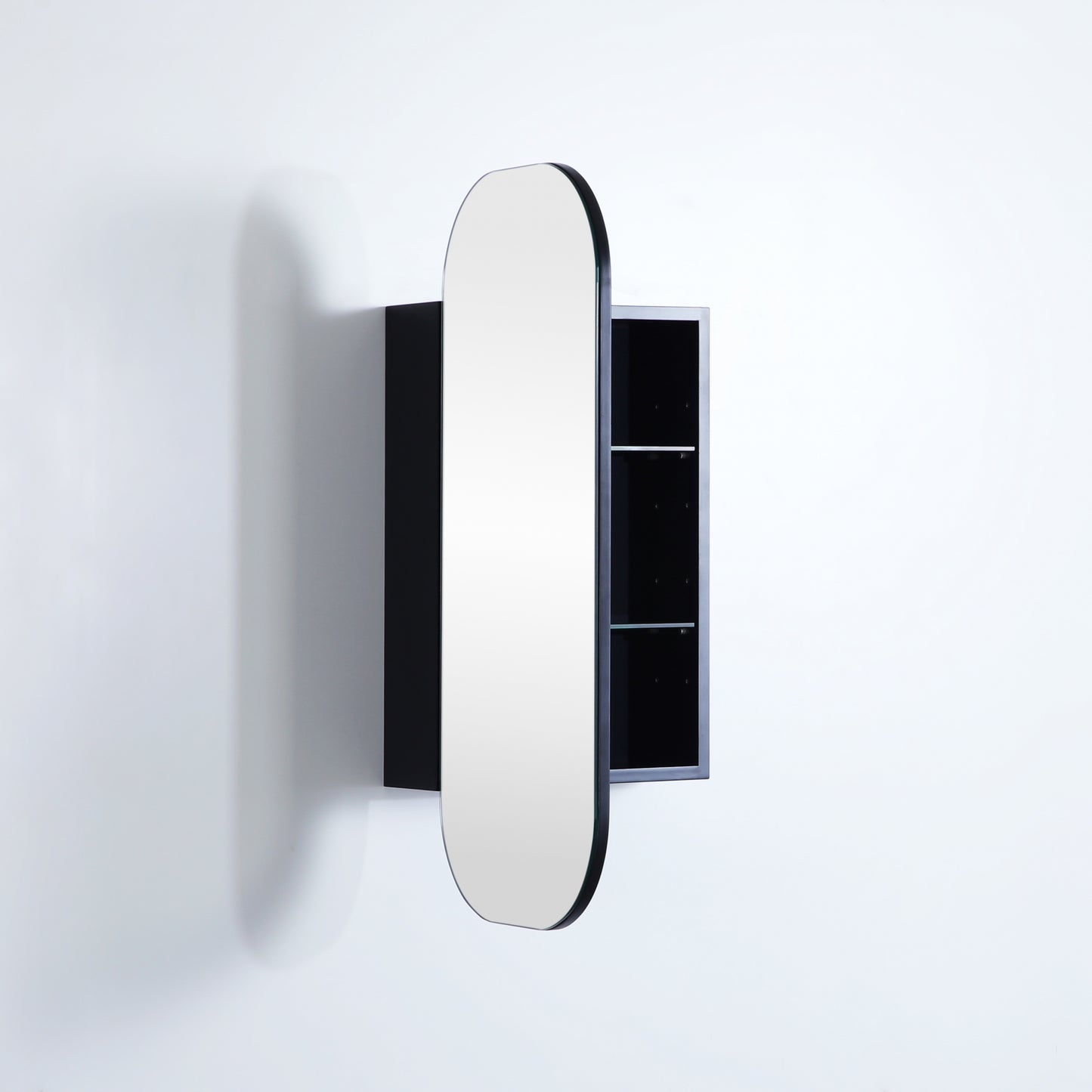 OSV4090MB Olivia Matte Black Rectangular Wall Mounted Shaving Cabinet