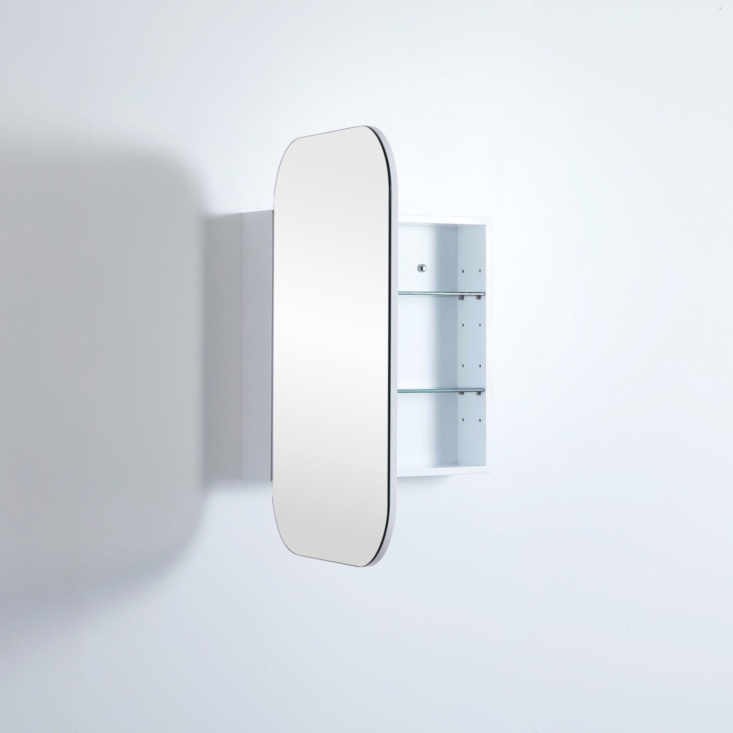 OSV6090MW Olivia Matte White Oval Wall Mounted Shaving Cabinet