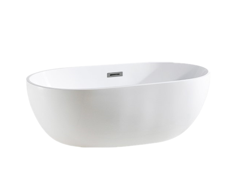 OVBT1530-OF Olivia Gloss White Oval Free Standing Bathtub