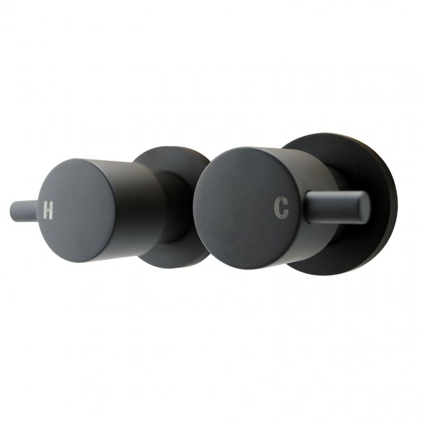 OX0007.ST Pin Matte Black Round Wall Mounted Wall Taps