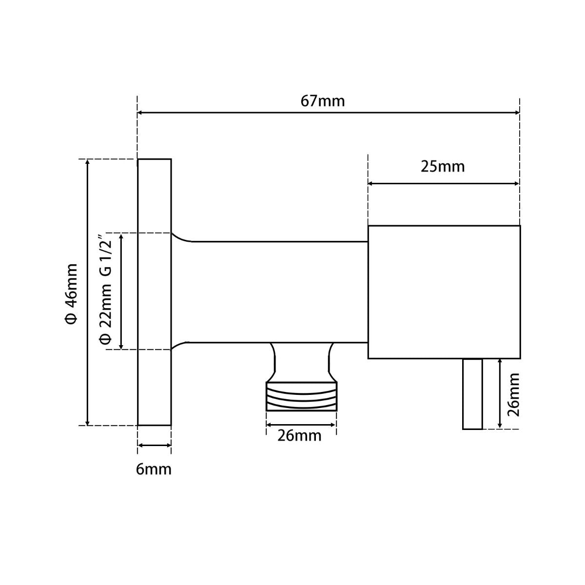 OX0016.WMT+OX0016.WMT Matte, Electroplated Black Round Wall Mounted Stop Tap